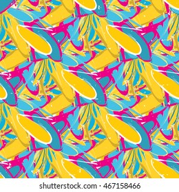 grunge colored graffiti seamless pattern vector illustration