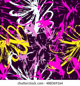 grunge colored graffiti seamless pattern