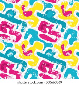 grunge colored graffiti seamless pattern