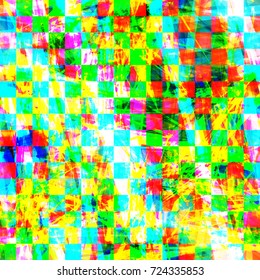 Grunge colored seamless texture with chess pattern. Abstract vector background for web page, banners, fabric, home decor, wrapping
