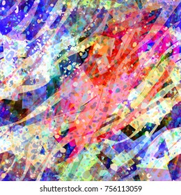 Grunge colored seamless texture. Stripes and spots. Abstract vector background for web page, banners backdrop, fabric, home decor, wrapping