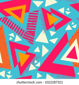 Grunge colored triangle seamless pattern