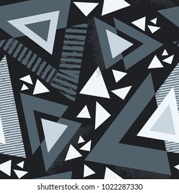 Grunge colored triangle seamless pattern