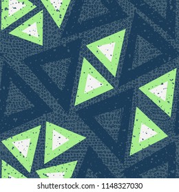 Grunge colored triangle seamless pattern
