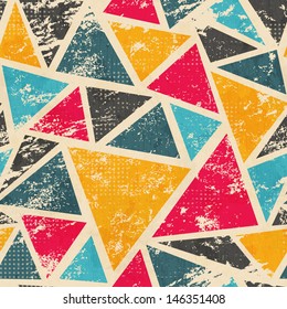 Grunge Colored Triangle Seamless Pattern