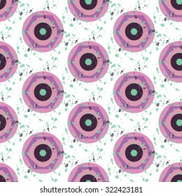 Grunge colorful abstract geometric seamless pattern. Vector