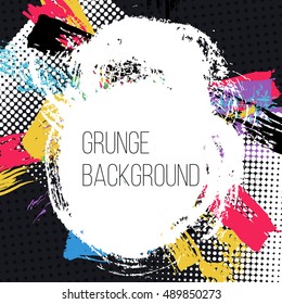 Grunge colorful backgound. Abstract poster. Vector illustration.