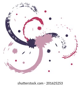 Grunge colorful background with brush strokes and splatters.