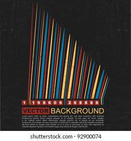 Grunge colorful barcode background - vector