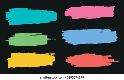 Grunge colorful brush stroke banners.