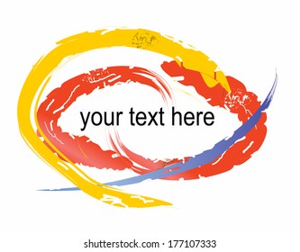 Grunge colorful brush strokes with a place for own text