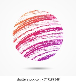 Grunge colorful circle with High Detailed Distress Texture on white background. Vector illustration eps 10.