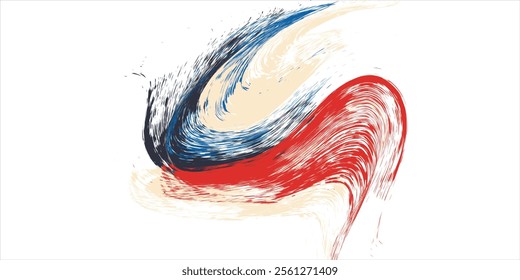 Grunge colorful eddy hand drawn watercolor brush stroke on white background. Decorative beautiful modern isolated design on white background. Grungy textured painted spiral wavy brushstroke