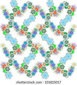 grunge colorful flowers background pattern vintage style
