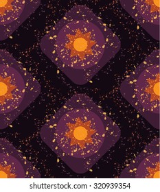 Grunge colorful halloween geometric seamless pattern. Vector