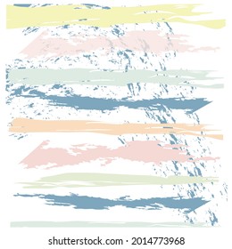 Grunge colorful hand brush stroke set with abstract spots