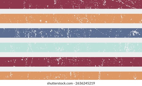 Grunge Colorful Horizontal Striped Pattern Background