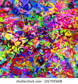 Grunge colorful seamless texture from different elements. Abstract vector background for web page, banners backdrop, fabric, home decor, wrapping