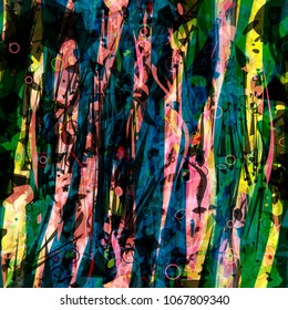 Grunge colorful seamless texture with different shapes. Abstract vector background for web page, banners backdrop, fabric, home decor, wrapping
