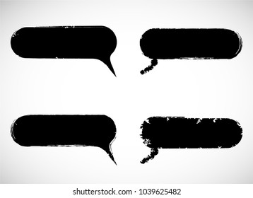 Grunge Comic Book Bubbles. Message Clouds with unique texture. Vintage style. Pop art.  Vector Design. Grunge element for graphic design, website, brochure, poster. 