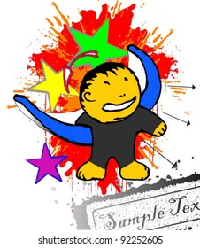 Grunge comic kite zone. vector illustration.