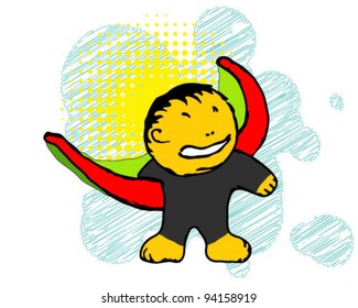 Grunge comic kite zone. vector illustration.