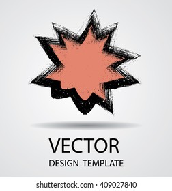 Grunge Comic Sticker. Abstract Banner Design. Vector.