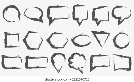 Grunge comment banner collection on white background