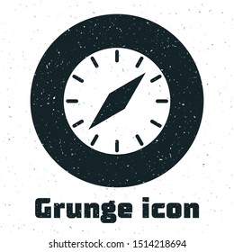 Grunge Compass icon isolated on white background. Windrose navigation symbol. Wind rose sign.  Vector Illustration