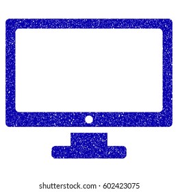 Grunge Computer Display rubber seal stamp watermark. Icon symbol with grunge design and scratched texture. Unclean vector blue sign.