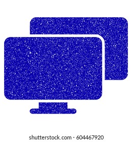 Grunge Computers rubber seal stamp watermark. Icon symbol with grunge design and dirty texture. Unclean vector blue sticker.