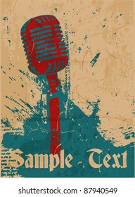 grunge concert poster with microphone