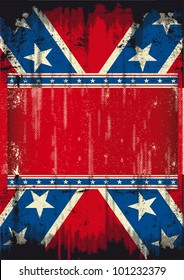 Grunge Confederate poster.  A confederate poster with a texture and a large frame for your message