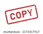 Grunge Copy word rubber stamp. Copy red sign sticker set. Grunge vintage square label. Vector illustration isolated on white background.