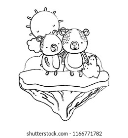 grunge couple bear animal in the float island