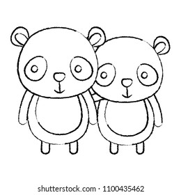 grunge couple panda together cute animal
