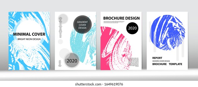 Grunge Cover Vektorillustration Design. Distressive Handgemalte Business Magazine. Trendy Cover Set. Flüssig-Schaumpapier. Fluid Soap Texture. Seife strukturierte Corporate Identity Set. Cool Simple Flyer Design.