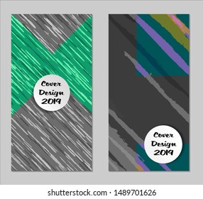 Grunge Covers with Form Set of Two Vertical Covers