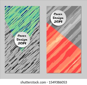 Grunge Covers with Form Set of Two Vertical Covers