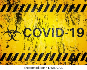 Grunge covid-19 textured background. Vector illustration.