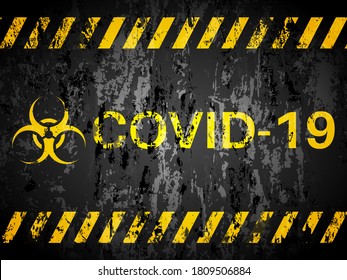 Grunge, covid-19 strukturierter Hintergrund. Vektorgrafik.