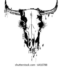 grunge cow skull