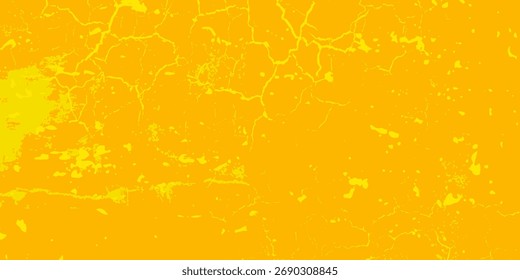 Grunge crack amarelo padrão de cor laranja gradiente textura fundo. Cartaz de design de parede. Vetor de parede vazio