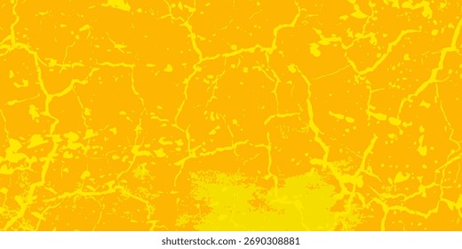 Grunge crack amarillo patrón de color naranja gradiente textura de fondo. Póster de diseño de pared. Vector de pared vacío. EPS10