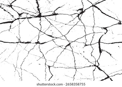 Textura da superfície rachada do Grunge sobre fundo branco