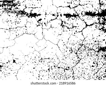 Grunge cracked texture. Vector illustration.