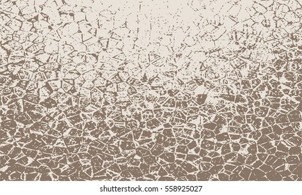 Grunge Cracks Effect Texture. Cracked Concrete Wall. Vector Background