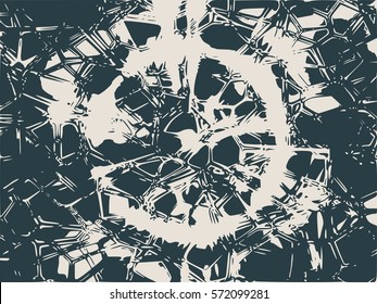 Grunge Cracks Effect Texture. Cracked Concrete Wall. Vector Background