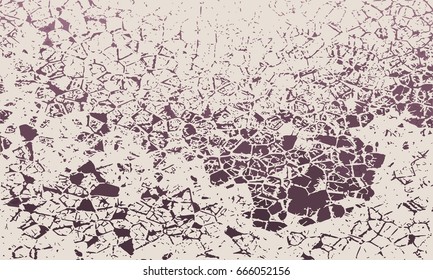 Grunge Cracks Effect Texture. Cracked Concrete Wall. Vector Background