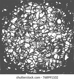 Grunge Cracks Effect Texture. Cracked Concrete Wall. Vector Background